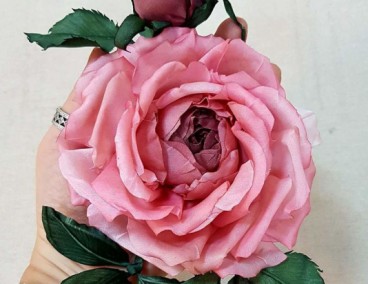Цветы из ткани роза «императрица»