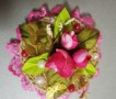Интерьерная шкатулка «розы» из мешковины и ленты ручная работа