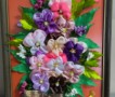 Объемное панно « анютки- милые цветы» ручная работа