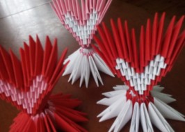 Валентинка из модульного оригами