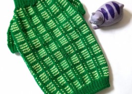Зеленый свитер для кота или собаки