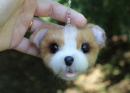 Cобака валяна іграшка брелок сувенір хендмейд пес інтер'єрна прикраса ручна робота Cобака валяна іграшка брелок сувенір хендмейд пес інтер'єрна прикраса ручна робота