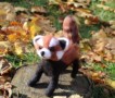 Красная панда игрушка хендмъйд валяная из шерсти интерьерная войлочная коллекционная сувенир подарок хендмэйд сухое валяние ручная работа