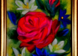 Картина из шерсти «Царство розы»