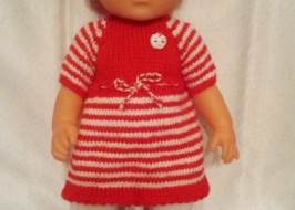 Одежда для кукол baby born ручной работы: вязаное платье, шапочка, пинетки