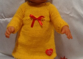 Одежда для кукол baby born ручной работы: вязаное платье и колготки