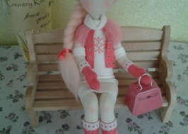 Гламурная барышня в розовом - кукла ручной работы