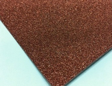 Фоамиран глиттерный клеевой А4, коричневого цвета, 2 мм