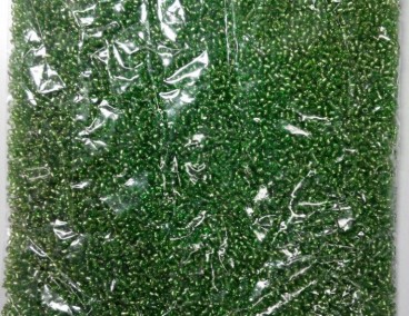 Бисер зеленый, серебряная серединка, Япония