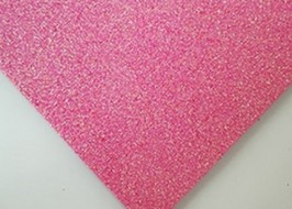 Фоамиран глиттерный клеевой А4, розового цвета, 2 мм