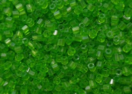 Стеклярус рубка, светло-зеленый, прозрачный